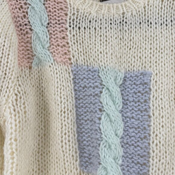 Vintage Thoroughbreds By Pronto Womens Acrylic Sweater M Geometric Knit Design - Picture 4 of 8